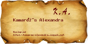 Kamarás Alexandra névjegykártya
